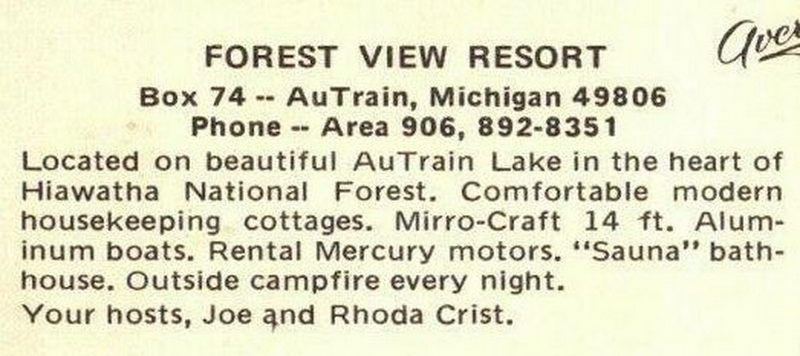 Northern Nights Resort (Crists Forest View Resort) - Vintage Postcard (newer photo)